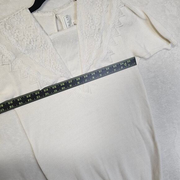 Gunne Sax SzM USA Made Lace n Knit Vintage top. Delicate. Designer. Romantic - Picture 4 of 16